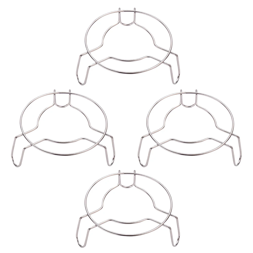 

4pcs Stainless Steel Steamer Rack Round Kitchen Trivet Heat Resistant Dishwasher Safe Multi Purpose Cooking Stand Compatible