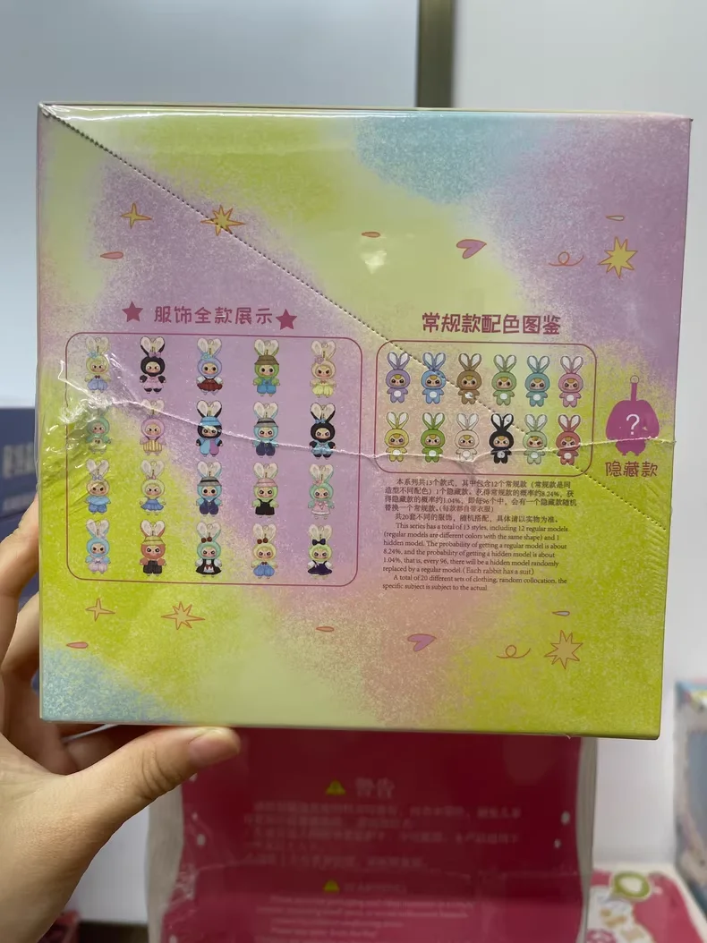 Babytrês genuíno vinil boneca de pelúcia figura de ação série 2 macaron pequeno coelho retorna v2 caixa cega boneca de pelúcia brinquedo colecionável gif