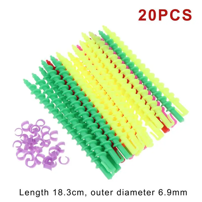 /Kuz/20Pcs Random Curling Rods Heatless Curls Mixed Color Spiral Hair Styling Tools For Cold Perming Suitable For Hair Salons