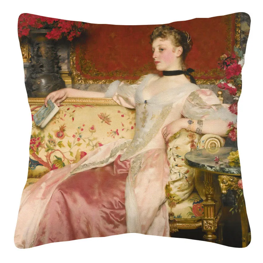 European Victorian Royal Court Ladies Women Cushion Cover Pillow Case view 6