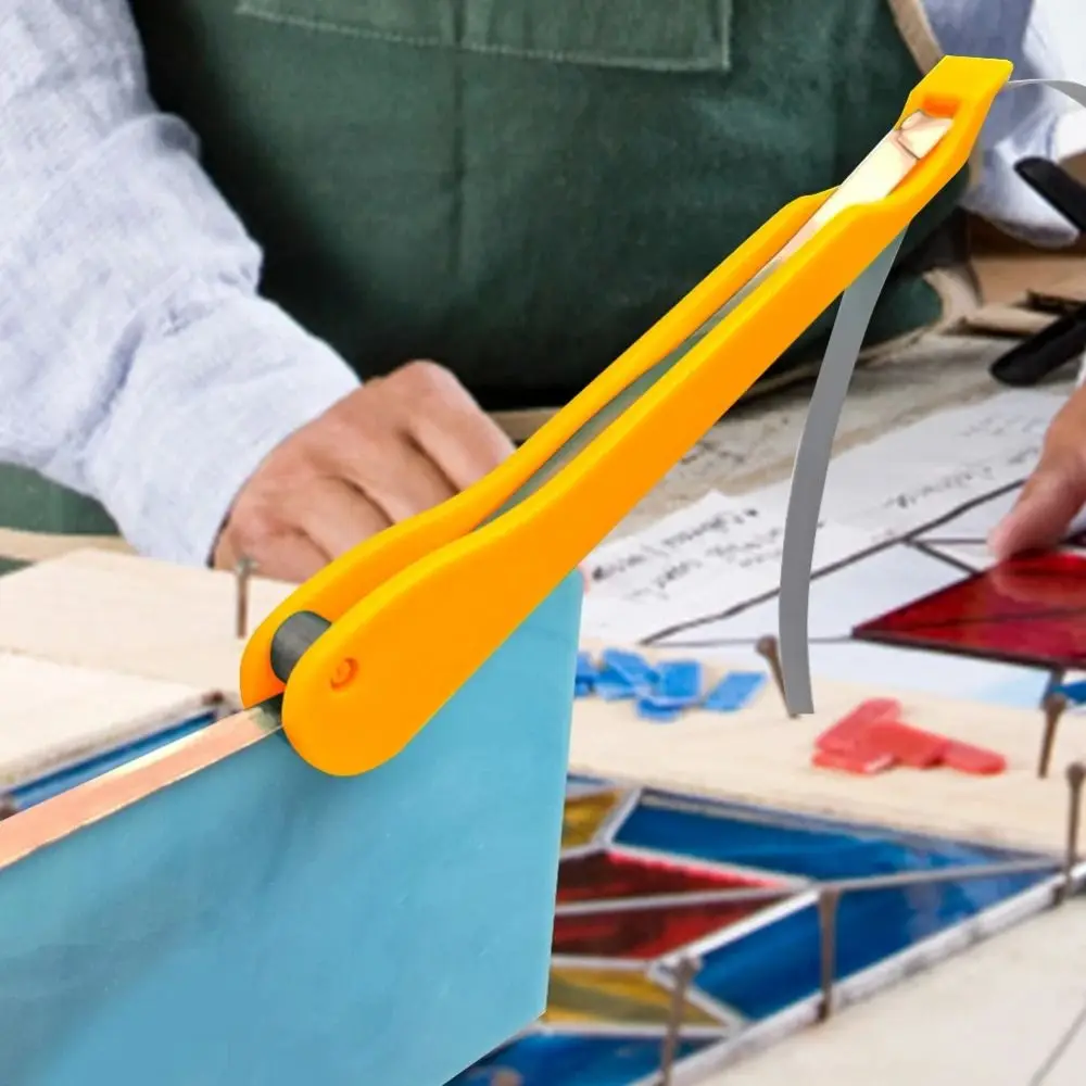 Plastic Tained Glass Hand Foiler Durable Sturdy Manual Foiling Tool Smooth The Edges Guide Groove Hand Foiler Introductory Tool