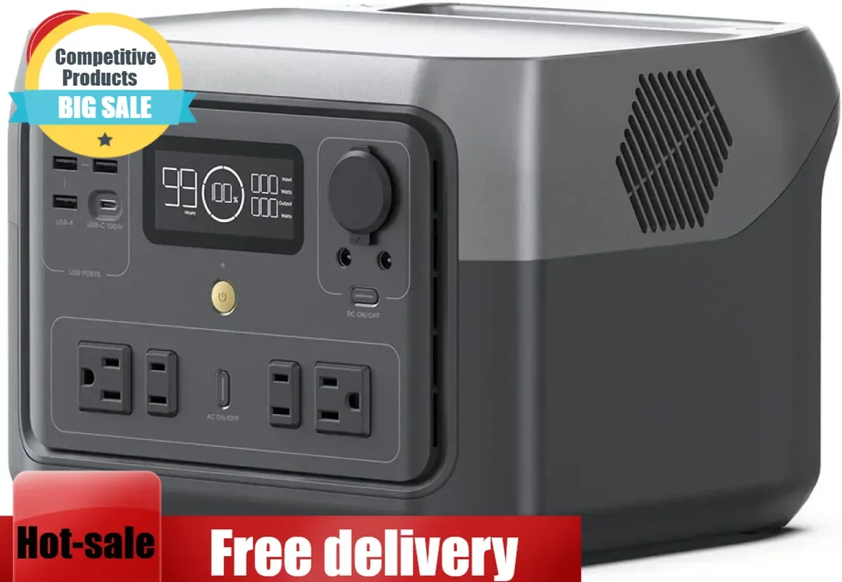 

Home Backup-Portable Power Station RIVER 2 Max 500,1 Hour Fast Charging,Solar Generator (Solar Panel Optional) Outdoor Camping/R