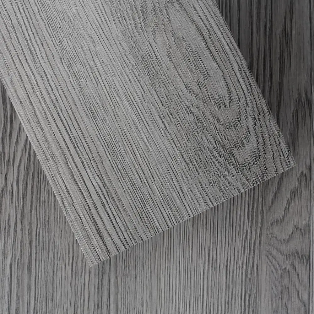 Vinyl Floor Tiles Peel Stick Wood Flooring 36 Pack 54 Sq.Ft Rigid Surface Gray Wood Grain