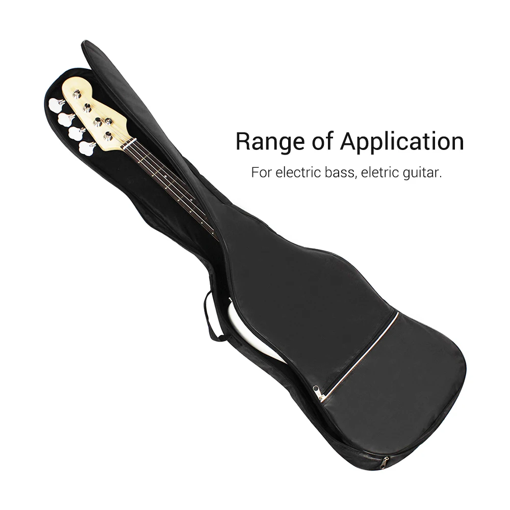 Electric Bass Guitar Bag Backpack 20mm Padded for Electric Bass and Guitar Black