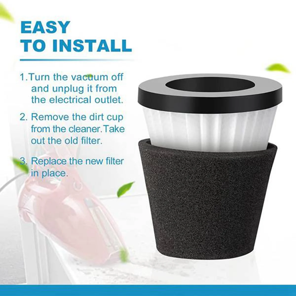 デビルスコーピオンハンドヘルド掃除機と互換性のある交換用フィルター、スタイルf117、ad40117、5パックに適用