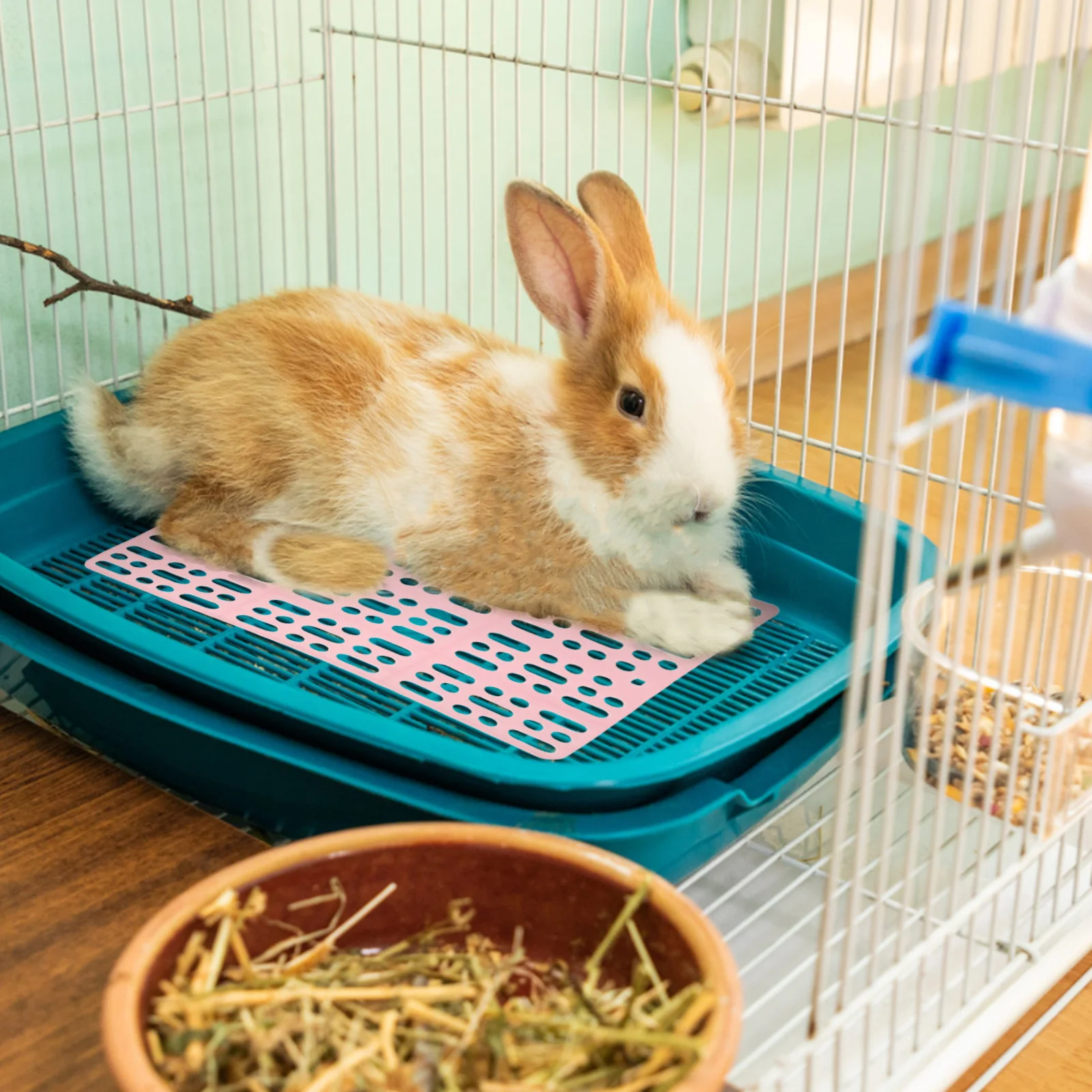 

3Pcs Plastic Rabbit Cage Mat Grid Design Foot Resting Pads 33.5x24cm Small Animal Cage Accessories Bunny Guinea Pig Chinchilla
