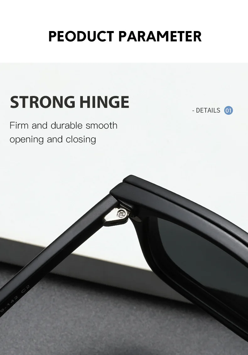 VCKA Polarisierte Magnet Myopie Sonnenbrille Frauen Clip Gläser Quadratische Optik Myopie Spektakel Männer 6 In 1 Brillen Rahmen -1,0 ~ 6,0 – Detail 11