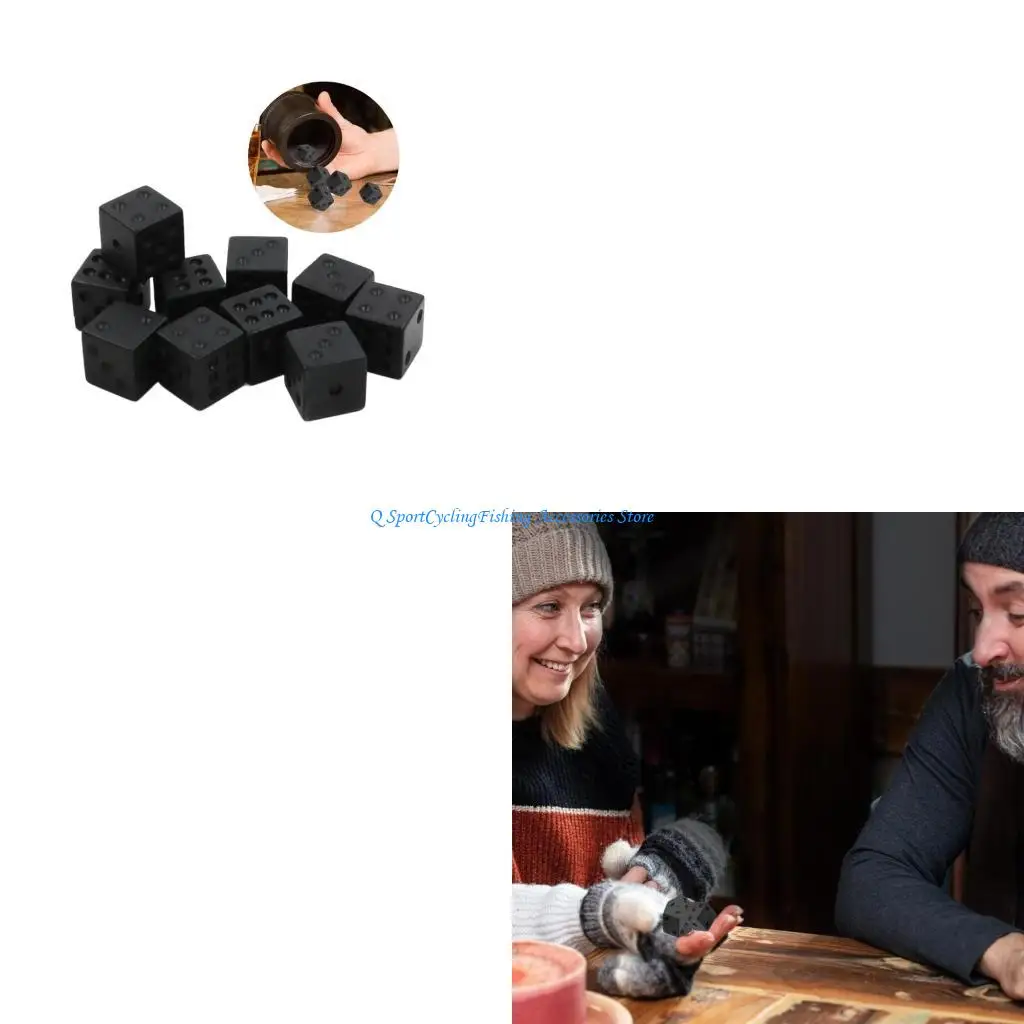 

31kc 10peeces Dices Установите 16 -мм сплошные игровые Dices с большими точками, 6 боковыми акриловыми кубиками, округлыми