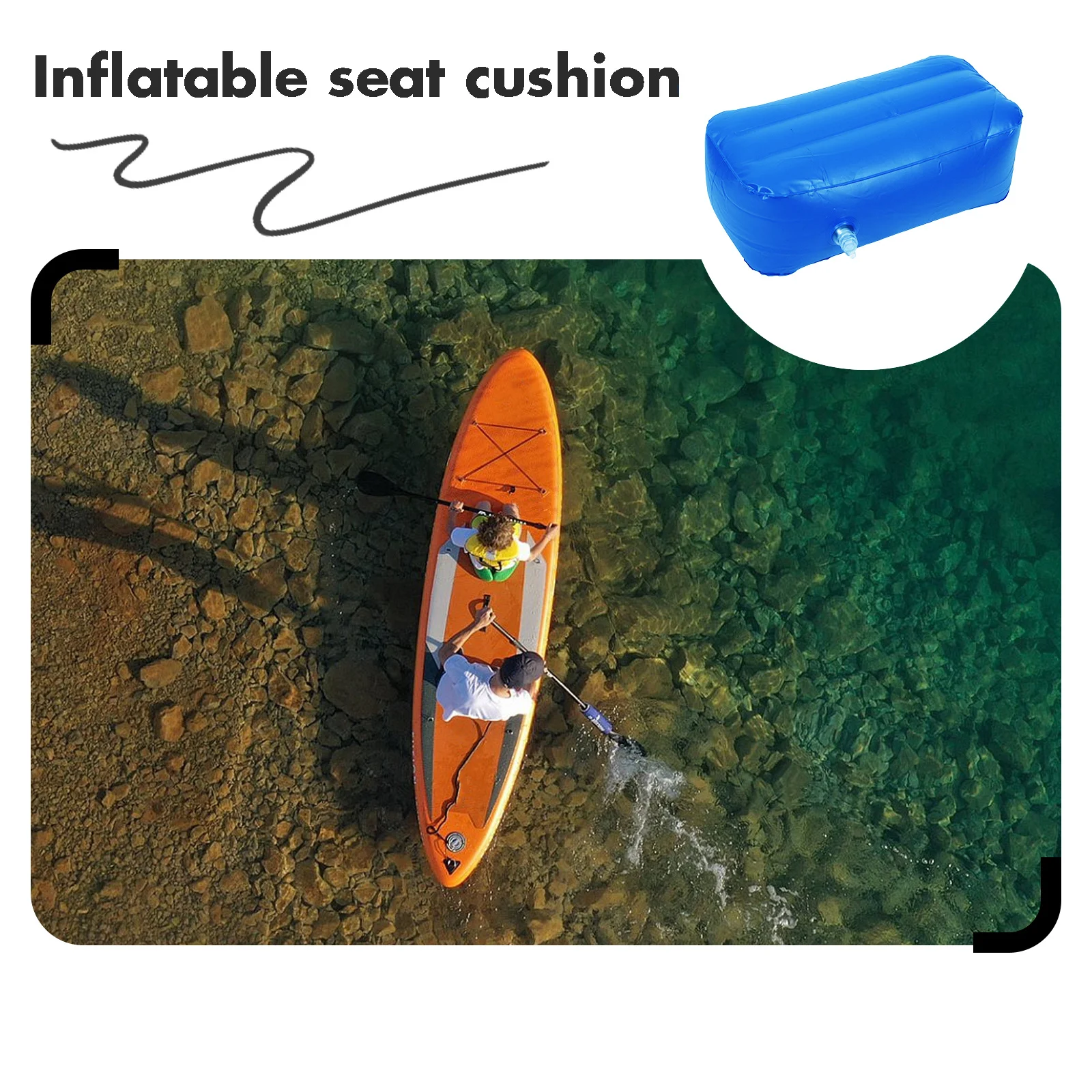 وسادة قابلة للنفخ مرونة عالية بولي كلوريد الفينيل وسادة للمقعد قارب الملحقات البحرية مريحة في الهواء الطلق الانجراف كاياك الرياضات المائية #4