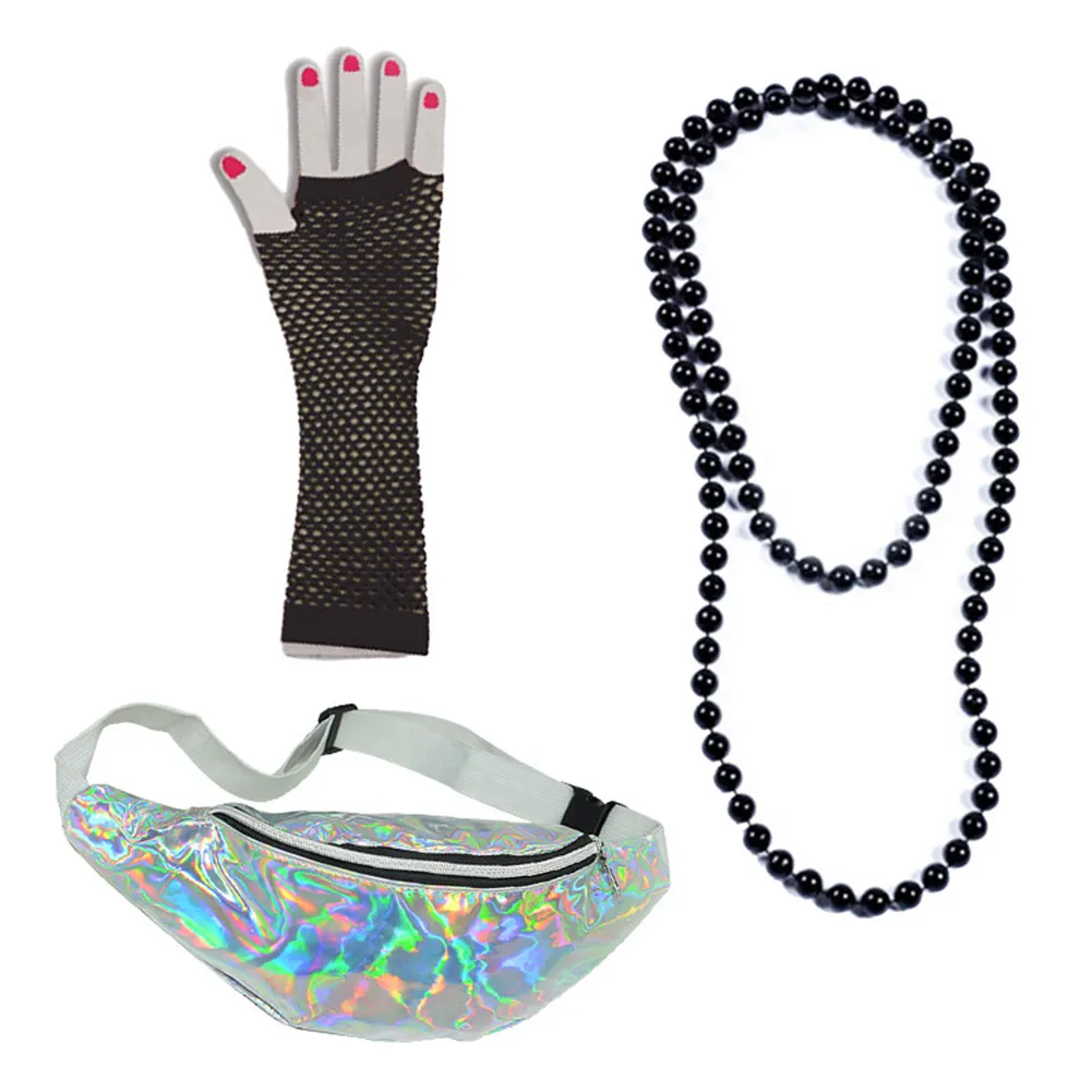 Accessoires de costume de maquillage pour femmes et filles, ensemble d'équipement de sauna, collier et bracelet, accessoires imbibés d'Halloween, fête unique, cosplay hippicopter des années 1980