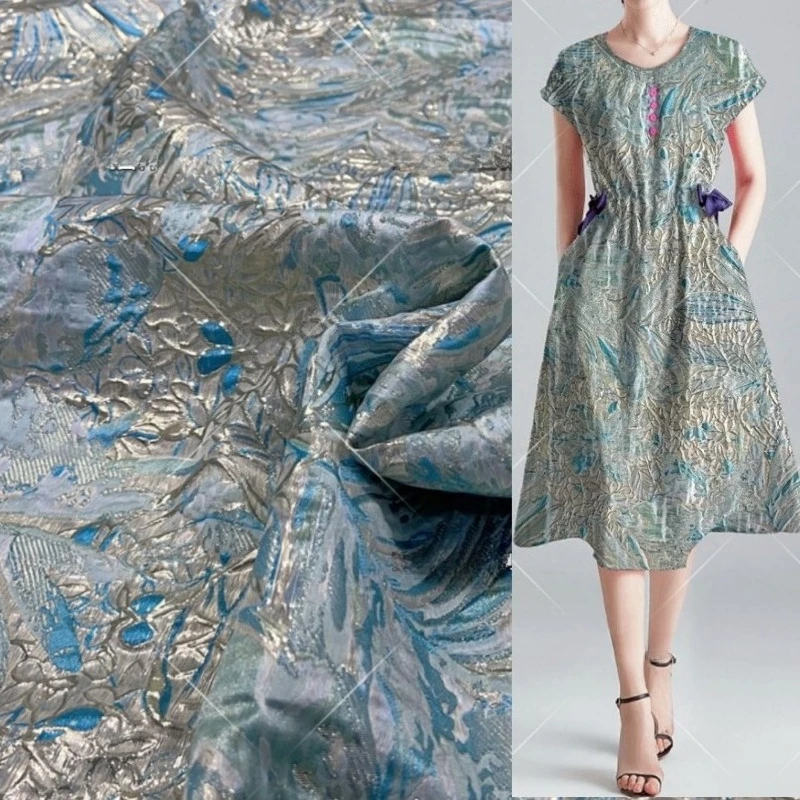 

Золотая линия, сломанный цветок, окрашенная в пряжу, жаккардовая ткань, платье «сделай сам», ветровка, куртка, дизайнерская одежда для шитья, материал, ткань