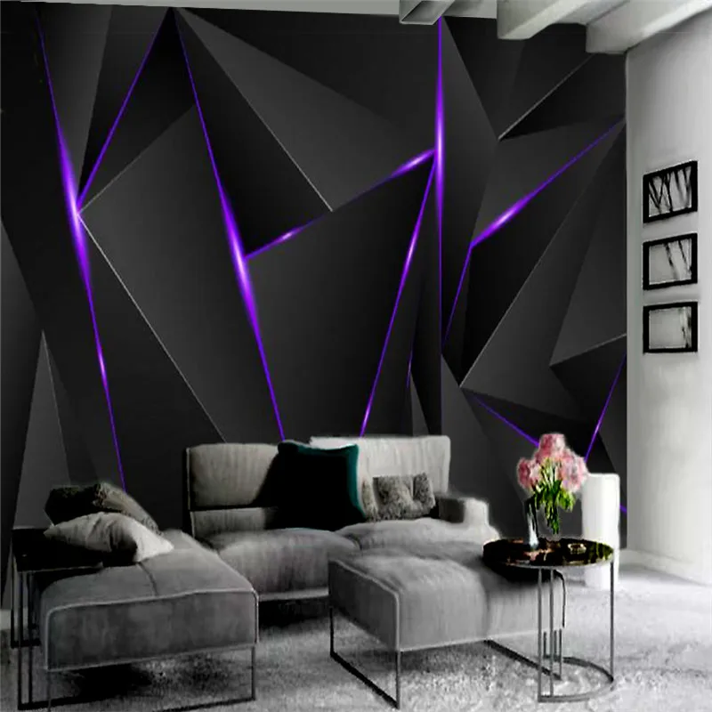 Customized products 3d Wallcovering Wallpaper Black Triangle Premium Atmospheric Living Room Bedroom Home Decor Wall Covering 3D