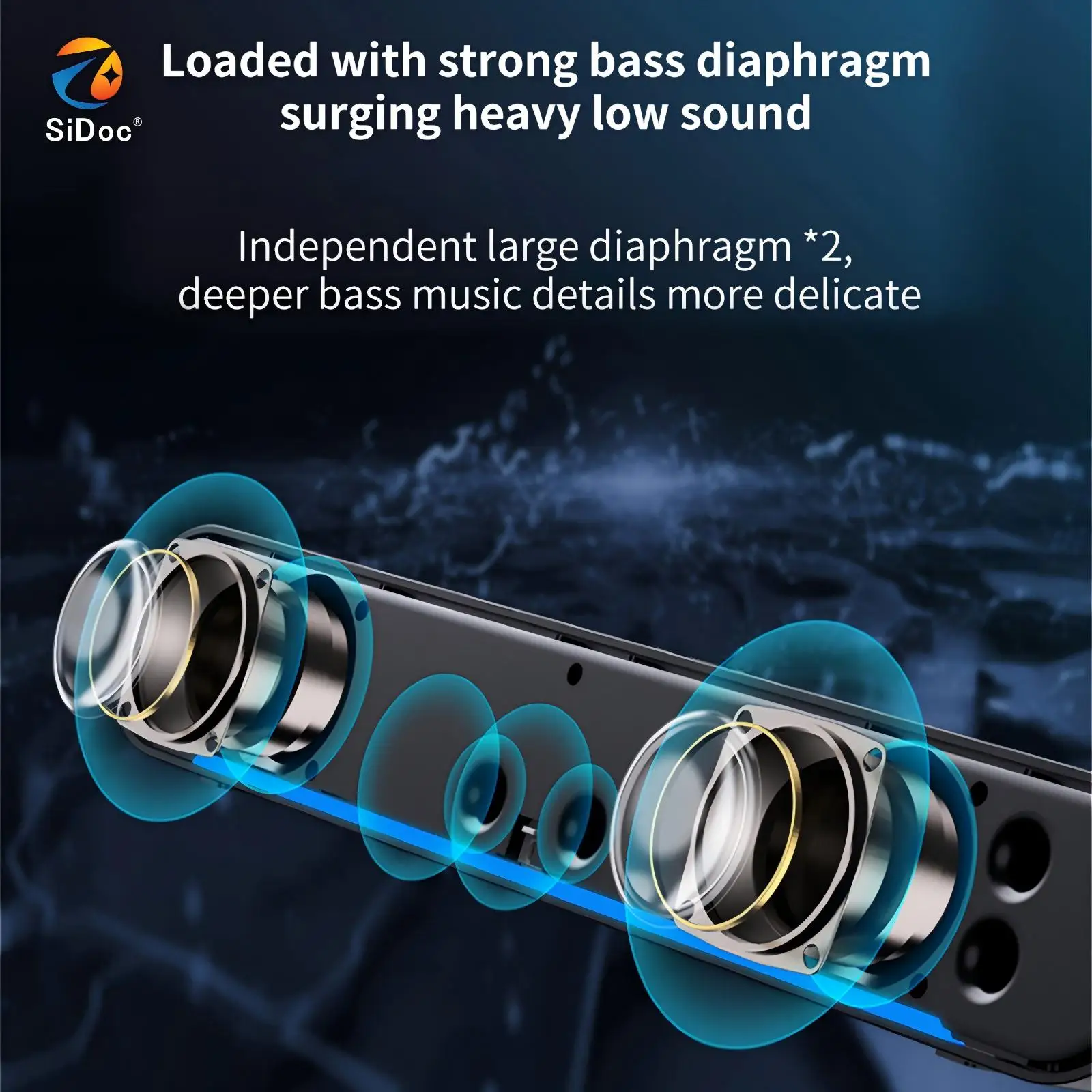 Mini Altavoz RGB Luminoso G50, Altavoz Bluetooth Largo para Escritorio, Subwoofer para Audio y Video en Casa