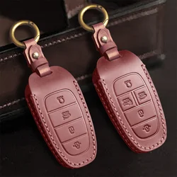 Car Key Case Cover for Hyundai Solaris Sonata Hybrid NEXO NX4 New Grand Santa Fe Tucson 2020 2021 Accessories Car-Styling