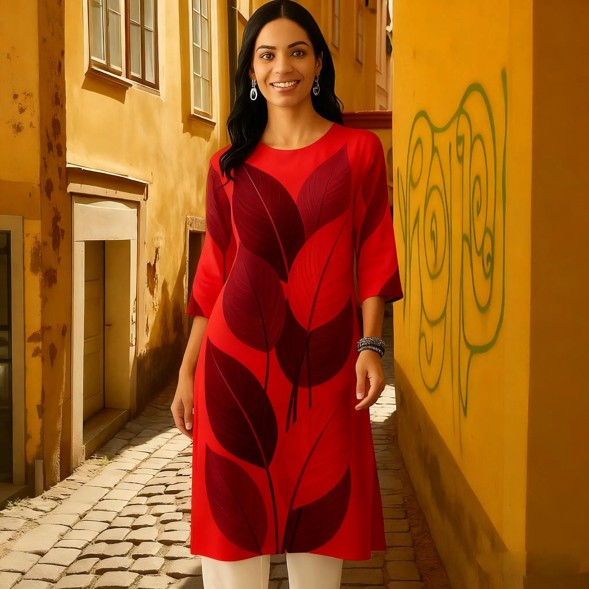 

Мусульманское женское повседневное модное платье Kurtta в национальном стиле, прямая трубка, повседневное, с этническим цветком, Abito Donna Musulmana, турецкая Абая