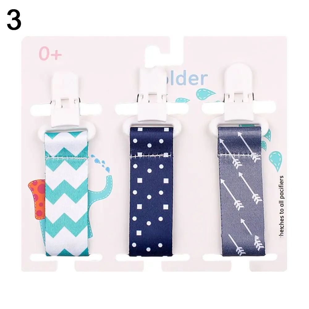 

3PCs Portable Pacifier Chain Bracket Dummy Clips Soother Holder Care Pacifier Chain Cartoon Print Safe Pacifier Clip Infants