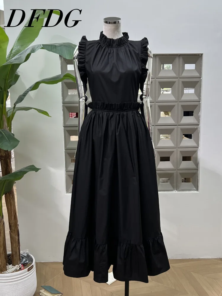 DFDG Vestido largo sin mangas con escote en forma de corazón y espalda descubierta para mujer con lazo en la cintura y ribete de encaje Vestido bohemio de fiesta en la playa para primavera y verano 2025