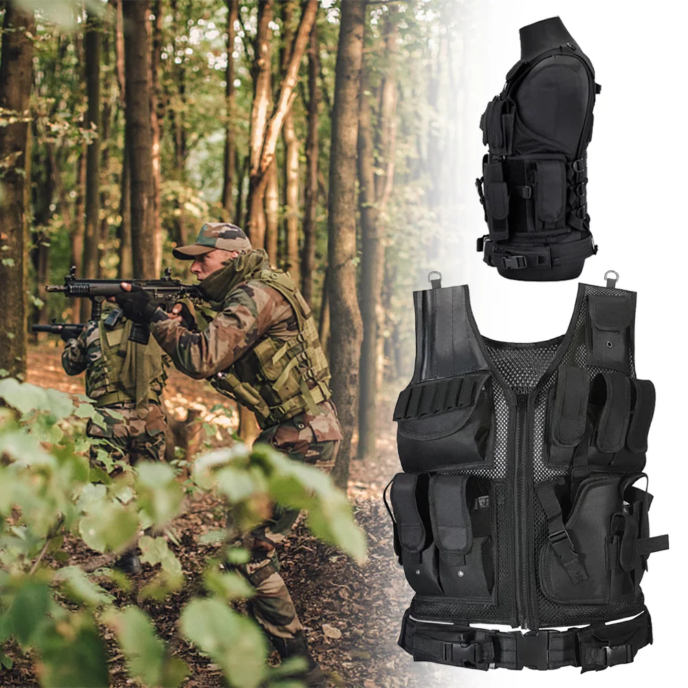 

Nylon Molle Vest Adjustable Combat Body Armor Vests Multi-Pocket Hunting Vest Hunting Outdoor CS Game Airsoft Training Jacket