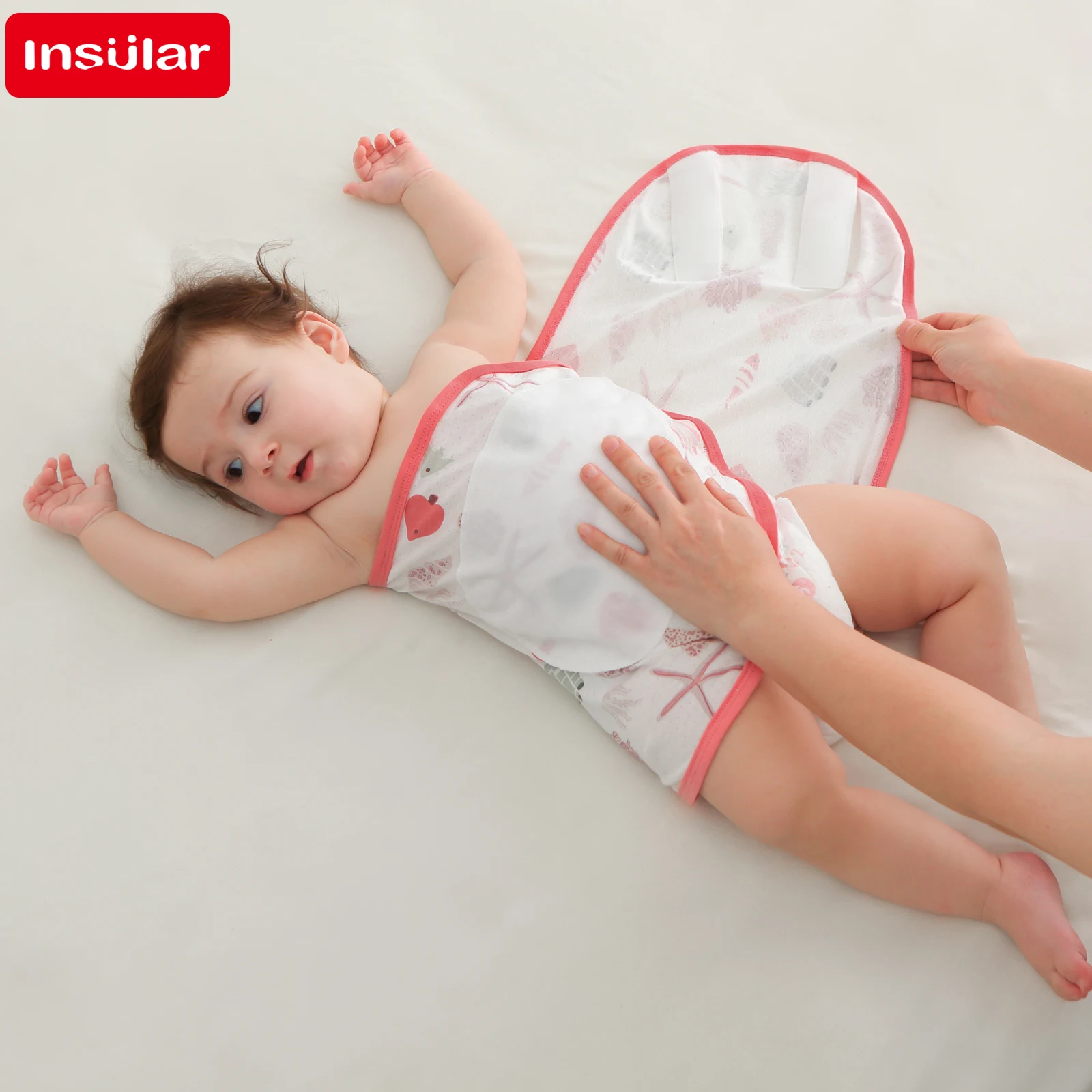 Baby Swaddle Blanket 0-6 Months Bamboo cotton Strap Protect Belly Baby Sleeping Blanket Wrap for New Born Thin-style for Summer