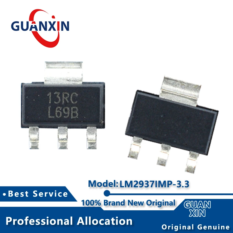 

100% New LM2937IMP-3.3 LM2937IMPX-3.3 Marking L69B SOT223 LM2937IMPX
