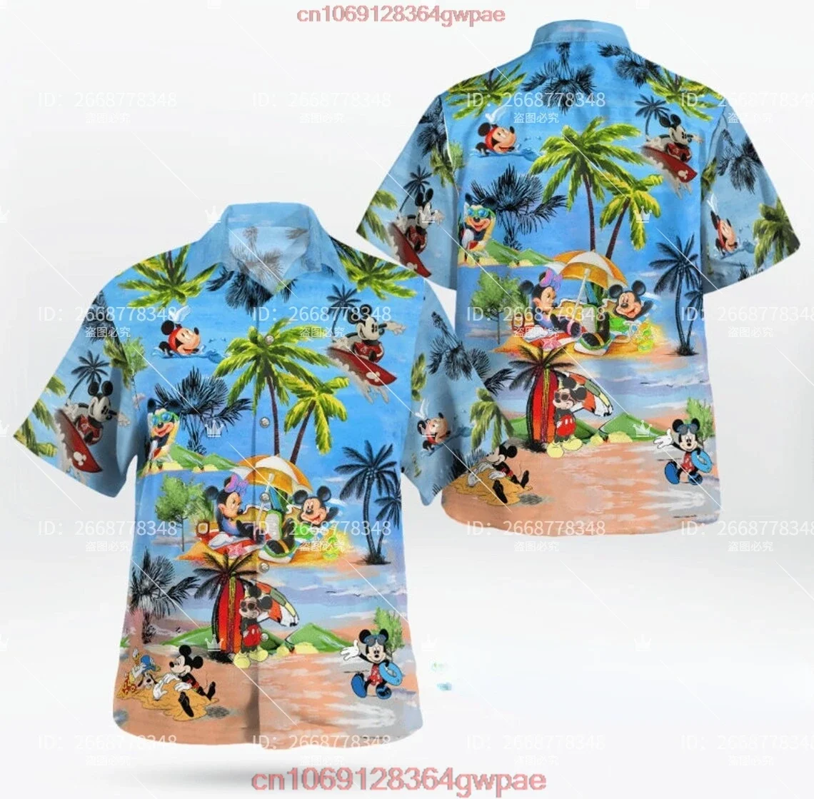 Surfing Mickey Mouse Minnie Camisas hawaianas Disney Camisas hawaianas con botones Camisas de viaje de Disney Camisas de playa de Mickey Mouse