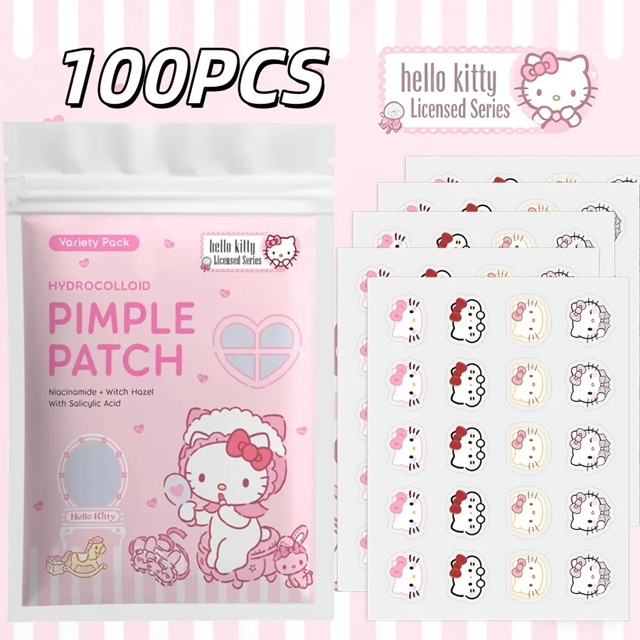 100PCS Sanrio Hello kitty Cartoon hydrocolloid acne patch - facial decorative sticker - covers blemishes and acne scars