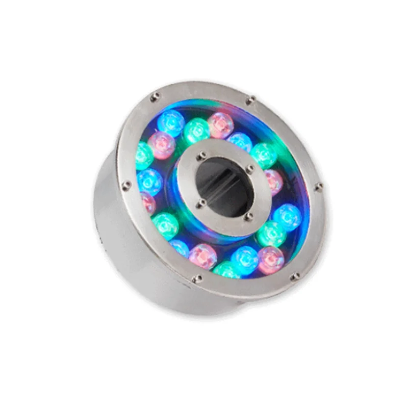 Luz de fuente lámpara de resorte luces de piscina luces de estanque de peces impermeables de acero inoxidable coloridas lámparas subacuáticas foco 12v 12w