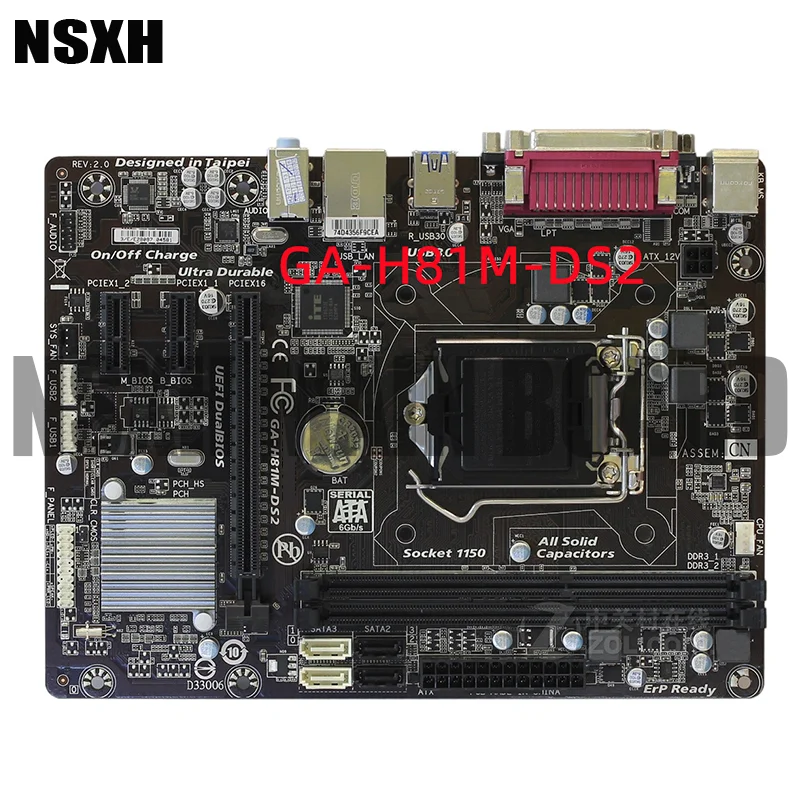 

Original GA-H81M-DS2 Motherboard LGA 1150 DDR3 SATA3.0 USB3.0 VGA COM LPT Mainboard 100% Tested Fully Work