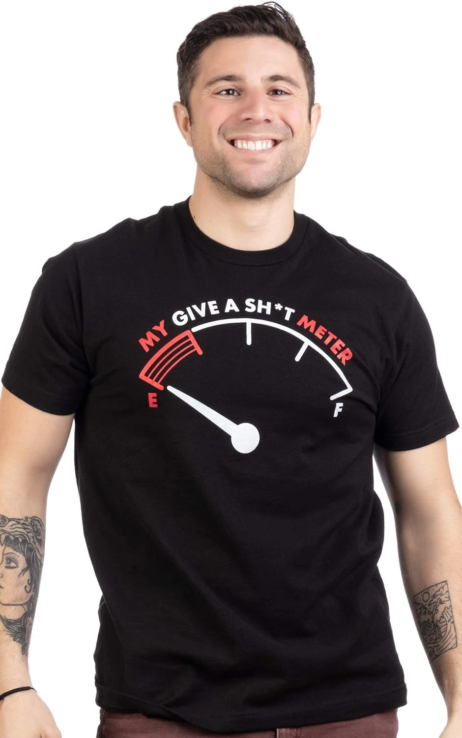 Funny Sarcastic Saying Comment Joke Men T-Shirt My Give a Sh*t Meter is Empty  shirts for women