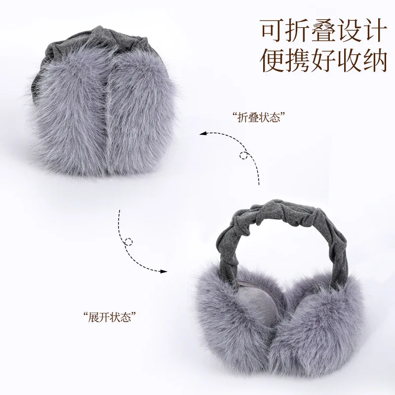 Paraorecchie in peluche Paraorecchie invernali da donna con orlo soffice Ciclismo all'aperto da uomo Paraorecchie caldi pieghevoli antivento e freddi da donna