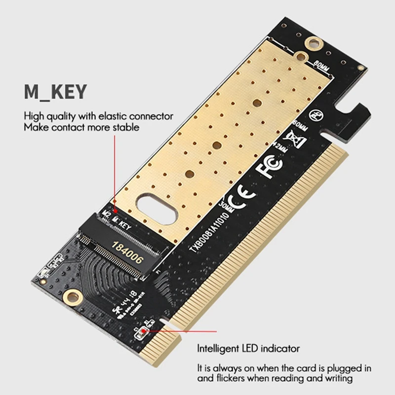 Placa de Expansão de Alta Velocidade com Dissipador de Calor, Solid State Drive, NVME, PCIE3.0, M.2, X16, Computador