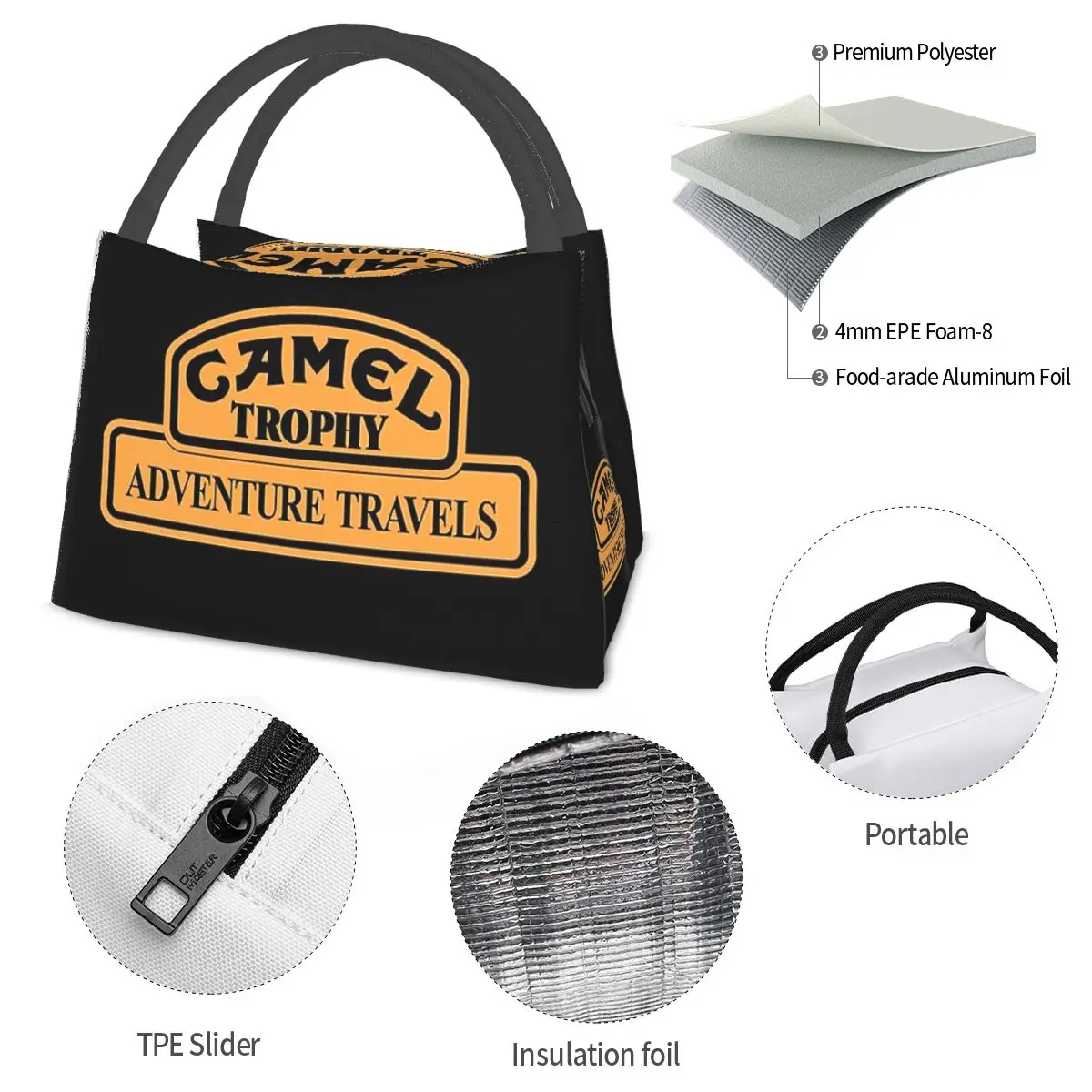 Camel Trophy Defender-fiambrera con aislamiento Bento Box para mujer y niño, bolsa térmica portátil para pícnic, 110