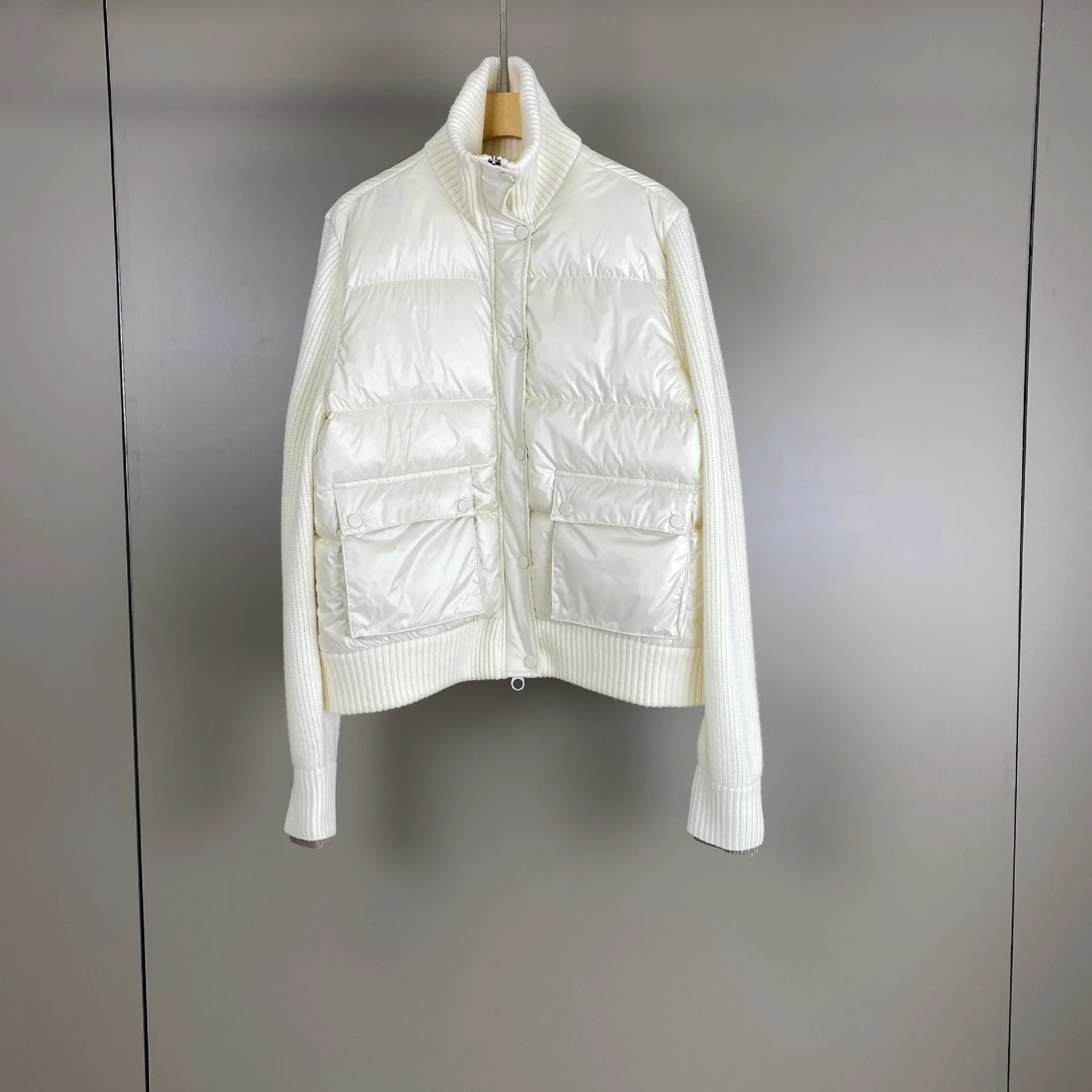 2026 Autumn Winter New Women's 2026 Stand-up Collar Cashmere Spliced Goose Down Jacket