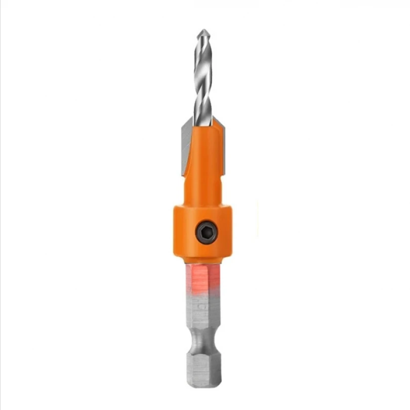 

HSS Hex Shank Hole Opener Woodworking Countersink Router Drill Bit Set Screw Extractor+Wrench for Wood Milling Cutter