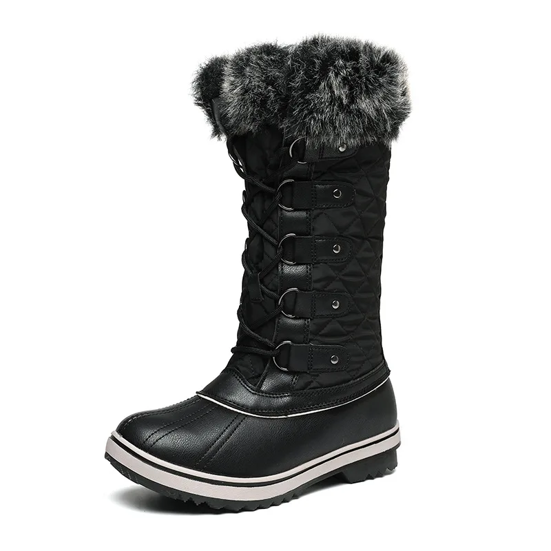 Bottes de neige en peluche imperméables pour femmes, bottes décontractées non aldes, tube moyen, garder au chaud, haute qualité, mode adulte, hiver