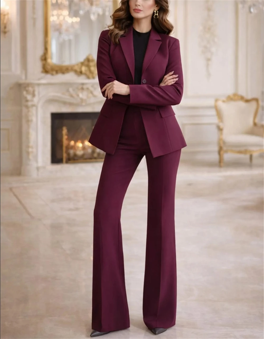 Elegant Bespoke Women's Suits 2 Pcs/Set Ladies Suit Custom Made Power Suit Wedding Guest Outfit (Jacket+Pants)