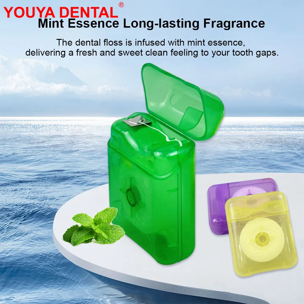 10pcs Portable Dental Floss Roll Mint Flavored Interdental Cleaning Wire Dental Floss Stick Peppermint Toothpick Oral Care Tools