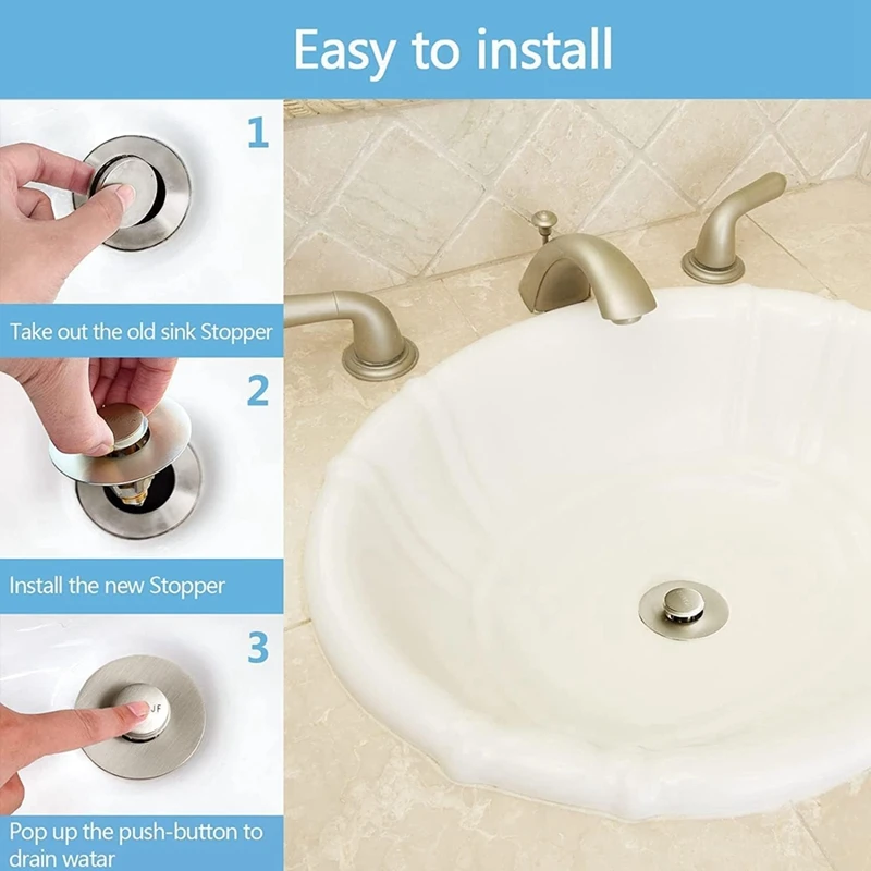 Tub Drain Stainless Steel Sink Cover Sink Cover -Up Universal Odor Resistant Sink Drain With Silicone Gasket