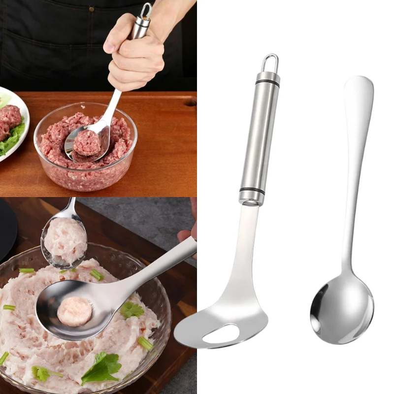 Stainless Steel Meatball Maker Spoon Non Stick Meat Ball Extruder for Kitchen Cooking Tool Easy Operate Meat Ball Maker Spoon