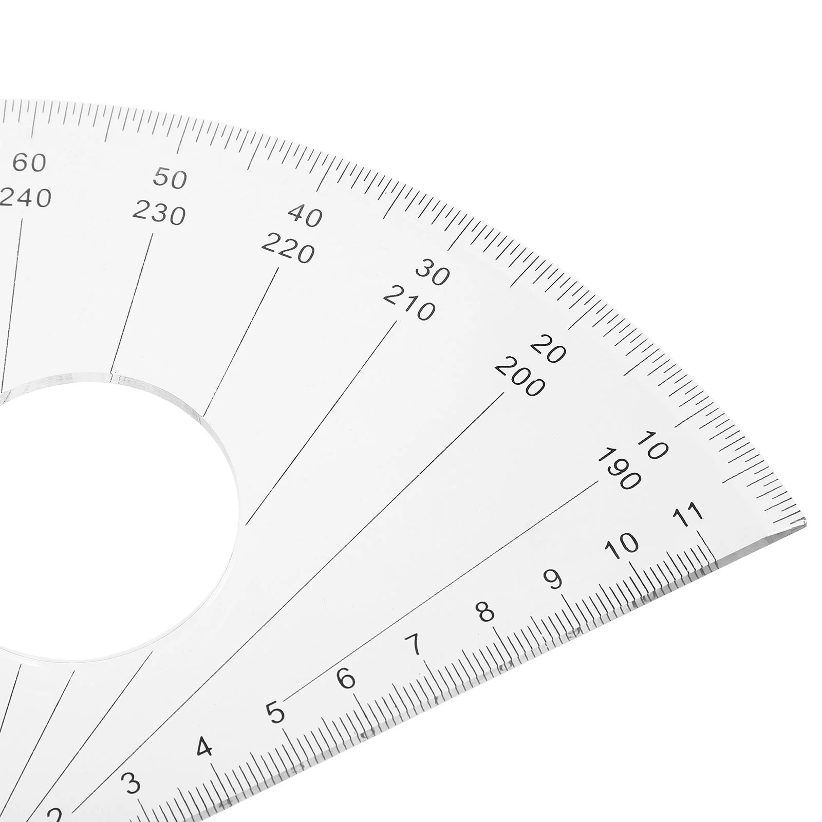 Alat Persegi Pita Pengukur Busur Derajat Setengah Lingkaran untuk Menggambar Penggaris Sentimeter Sekolah