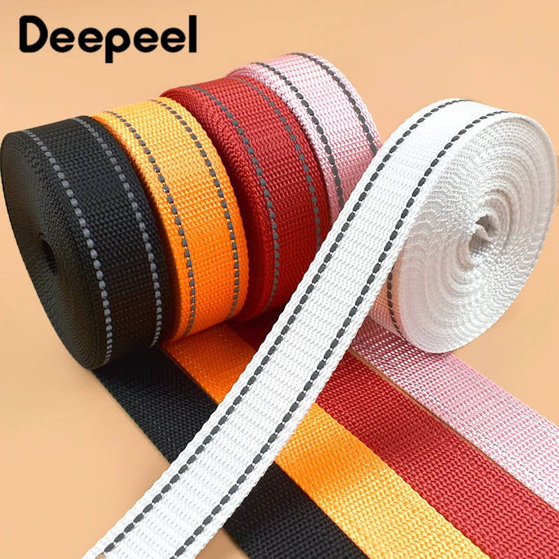 

5Meters 25mm Reflective Nylon Webbing Tape Safety Ribbon Band Garment Pet Collar Bag Strap Belt Bias Binding Sewing Accessories