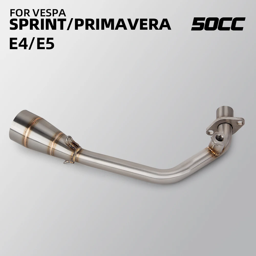 50CC Exhaust Manifold For Vespa Sprint Primavera 3V 50cc 80CC E4/E5 Motorbike Escape Kit Modify Scooter Header Tube 51mm