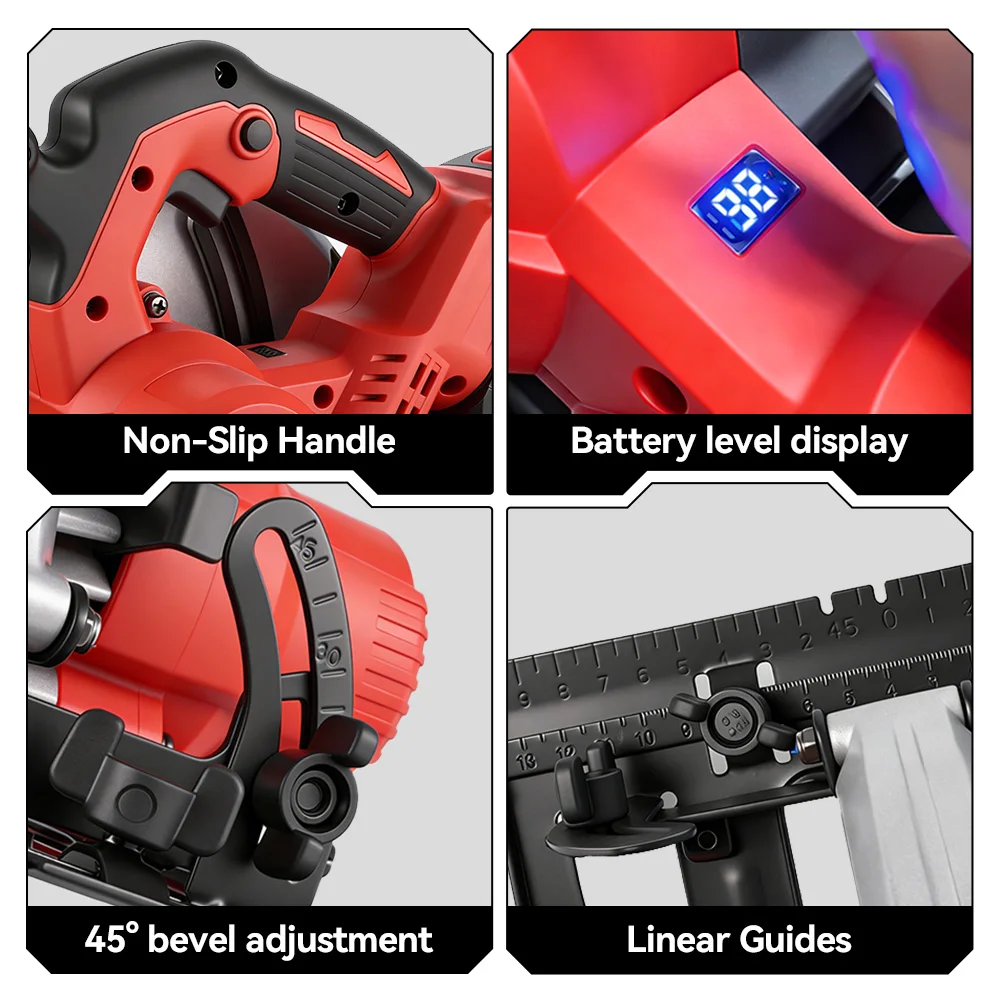 ONEVAN 4000W Brushless Electric Circular Saws 7Inch 185mm Cordless Electric Cutting Woodworking Tool For Makita 18V Battery Pin