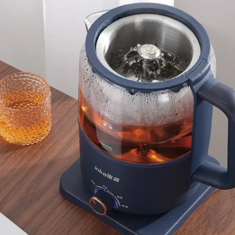 Tetera de vapor de vidrio para hacer té, tetera de ebullición a vapor, automática, aislamiento térmico, olla de salud, olla de calentamiento, 1.2L, 220V