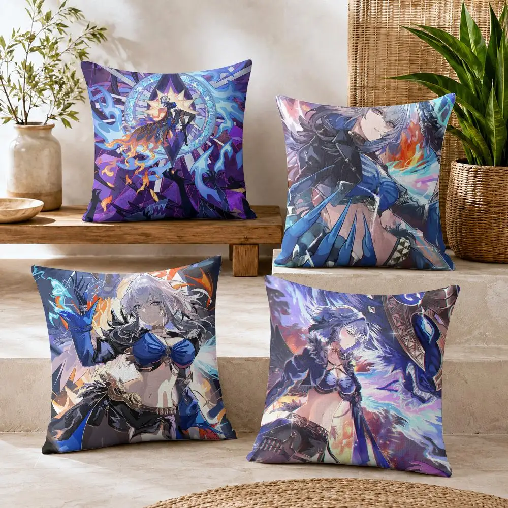 Galbrena Wuthering Waves Cushion Cover Summer Coolness Linen Organic Fabric Sofa Pillow Case Double-Sided Printing Home Decor