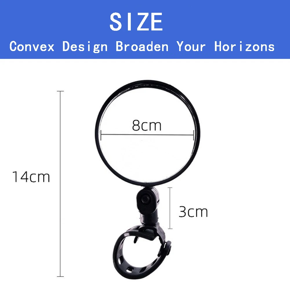 Universal Bicycle Mirror Handlebar Rearview Mirror for Bicycle Motorcycle 360 Rotation Adjustable for Bike Riding Cycling Mirror