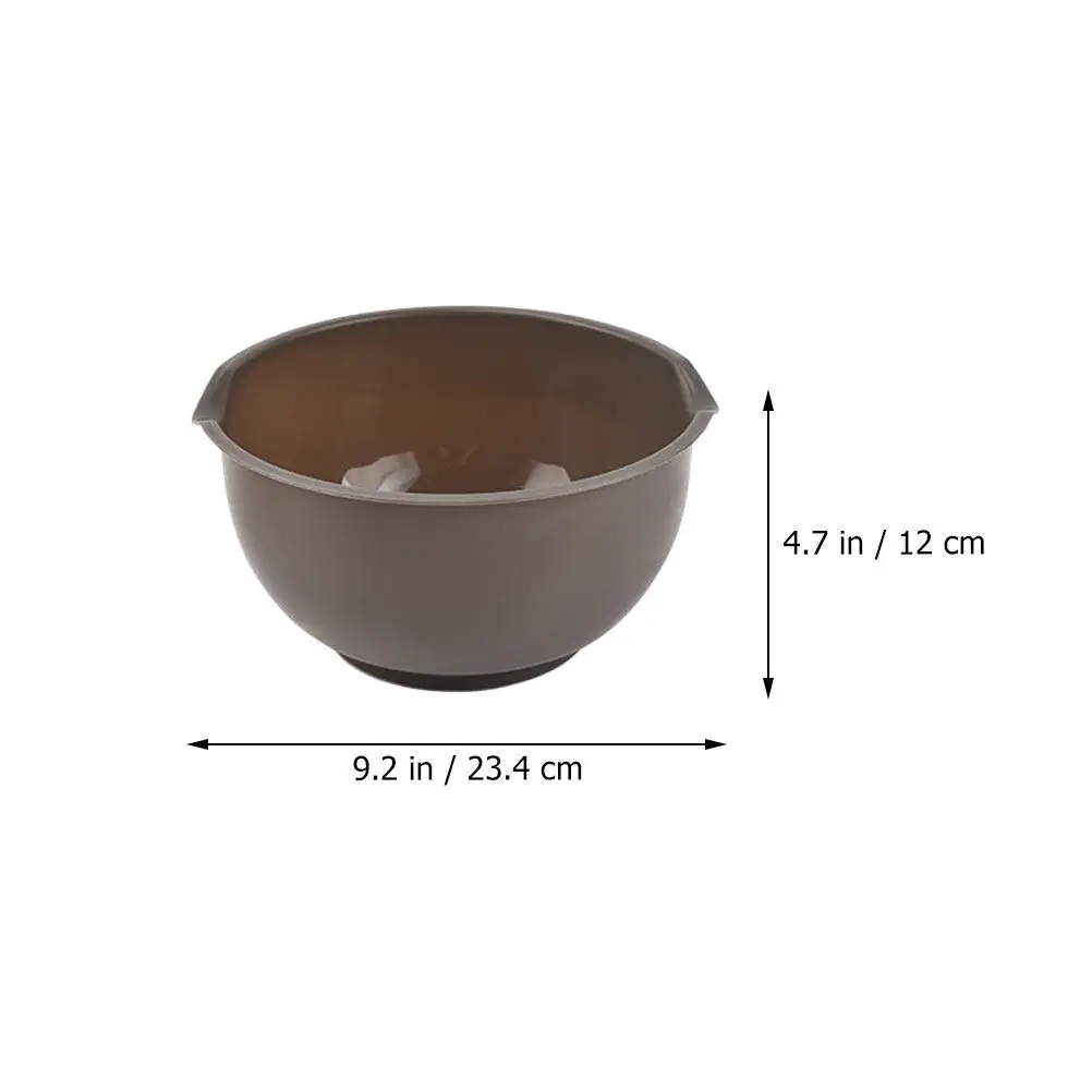 3Pcs Salad Bowl Plastic Round Shape Large Capacity Lightweight Kitchen Tableware Fruit Dessert Storage Container Multi-Function