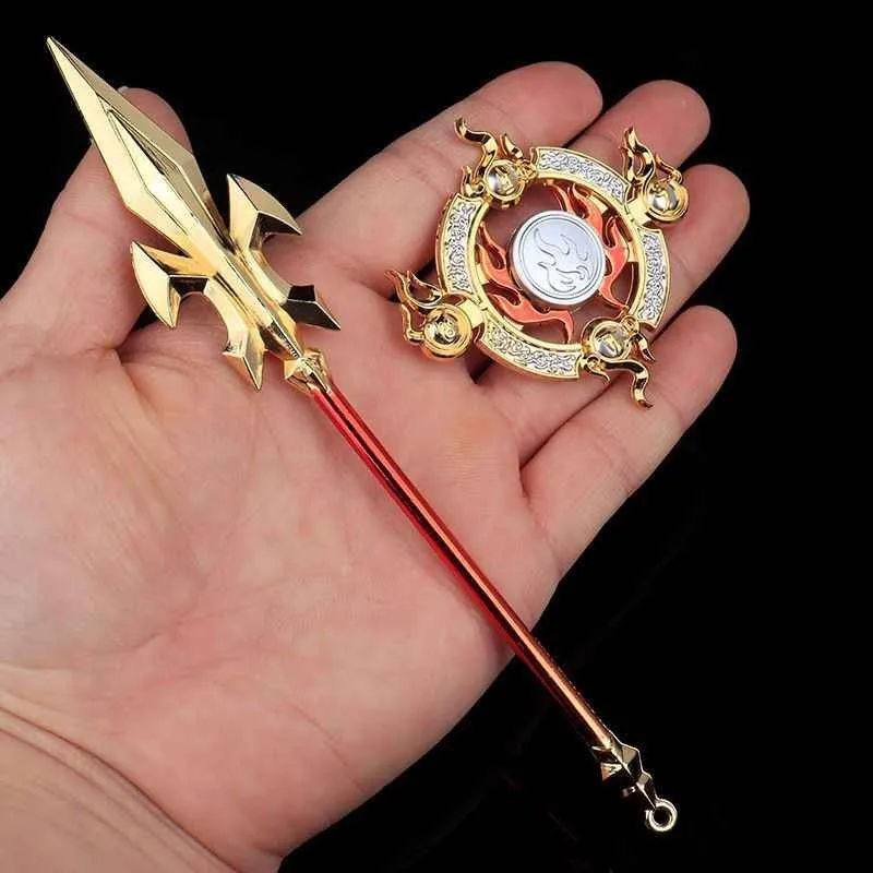 Zestaw/2 sztuki Anime Nezha: diabeł dziecko morze 2 Nezha2 rekwizyty do Cosplay zabawki włócznia z ognistym grotem broń prezenty dla dzieci