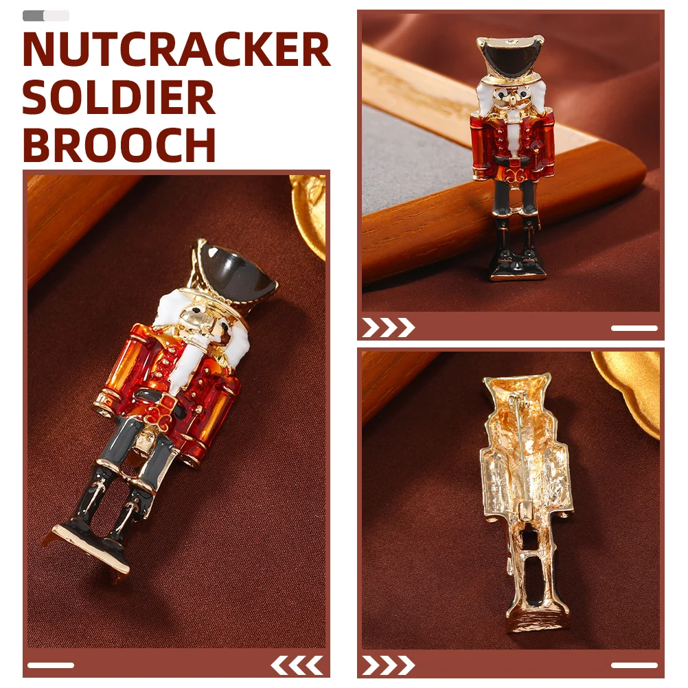 Business Suit for Men Nutcracker Brooch Cute Soldier Pin Hat Jewelry Lapel Decorative Miss