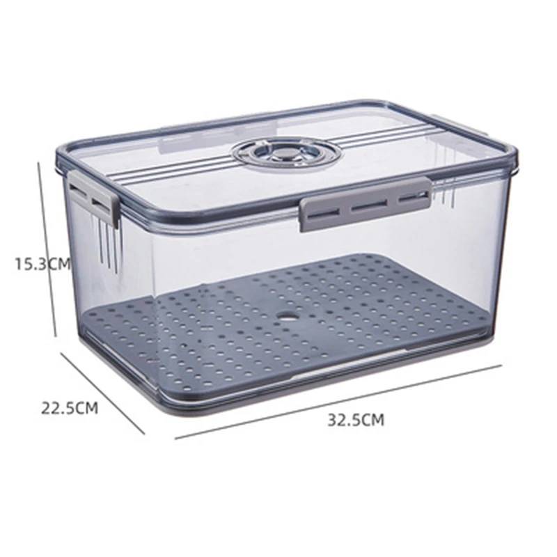 Refrigerator Storage Box Transparent Food Grade PET Plastic Chronograph Frozing Storage Box